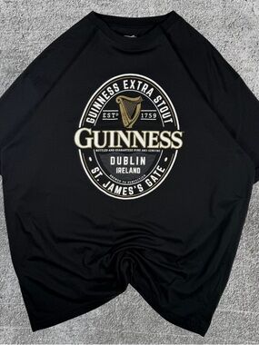 Men’s Guinness Dublin Ireland Black Graphic Tee Size Large